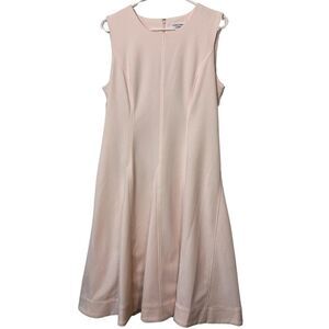 Calvin Klein Sleeveless Light Pink Dress | Size 12 Midi Fit & Flare Balletcore